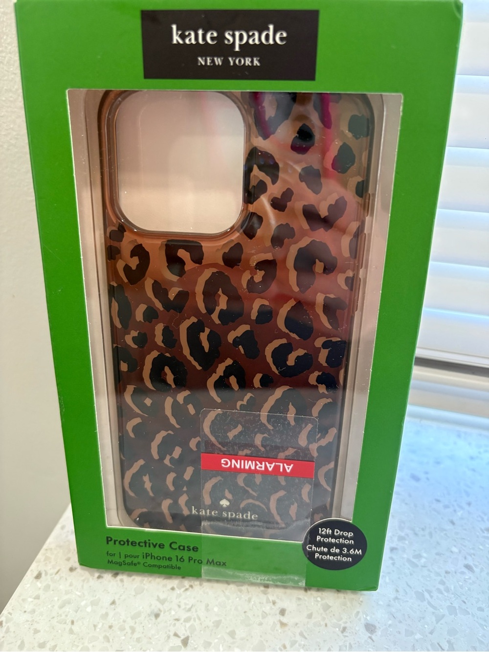NIB kate spade Leopard Print Protective iPhone 16 Pro Max Case - Brown